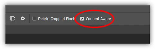 Selecionando a opção Content-Aware.