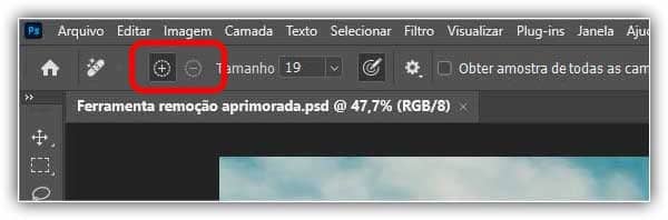 Ferramenta Remover no Photoshop 2024 - aprimorada