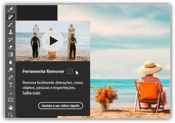 Ferramenta Remover no Photoshop 2024 - aprimorada