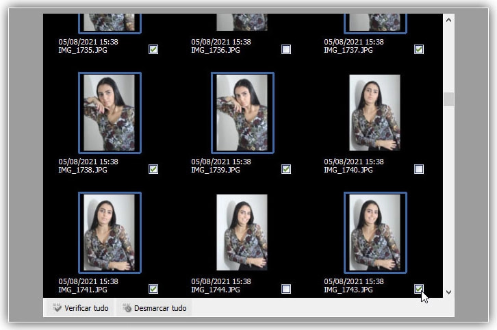 Selecionar manualmente as imagens que desejo baixar.