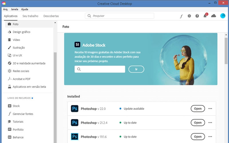 como manter o Adobe Photoshop atualizado