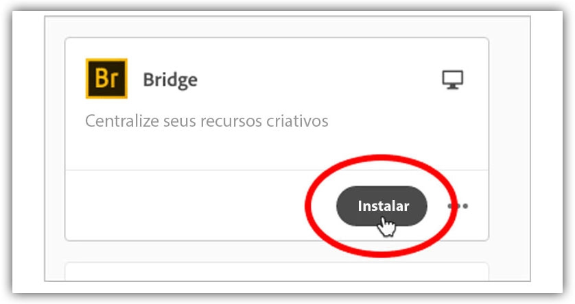 Instalando o Adobe Bridge.