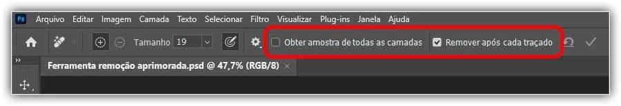 Ferramenta Remover no Photoshop 2024 - aprimorada