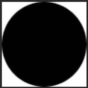 O Photoshop preenche o círculo com preto