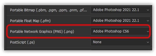 No momento, o Bridge está associando arquivos PNG à versão mais antiga do Photoshop.