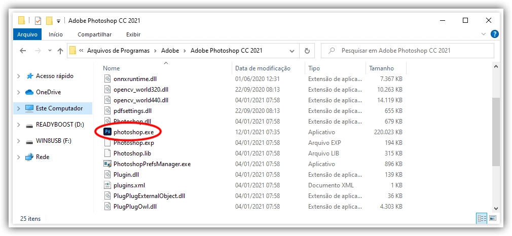 Abrindo o Photoshop navegando até ele no meu disco rígido.