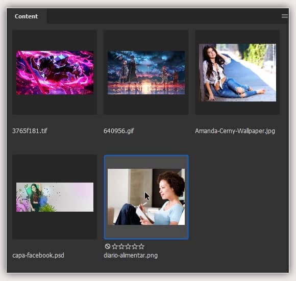 Abrindo o arquivo PNG do Bridge no Photoshop.