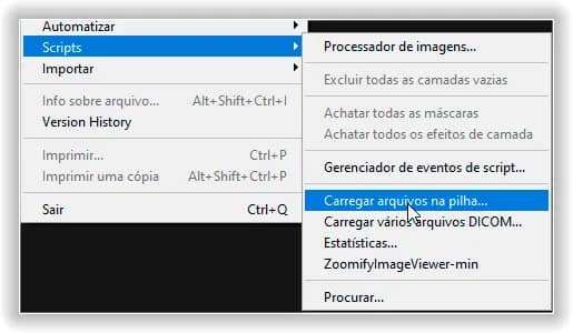 Abrir várias imagens como camadas no Photoshop