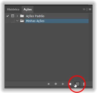 Camada de plano de fundo com ação no Photoshop