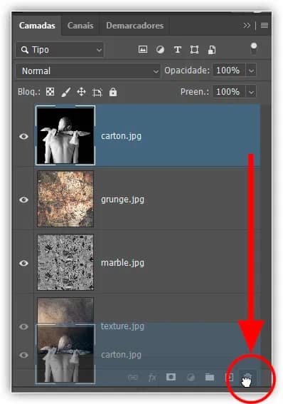 Abrir várias imagens como camadas no Photoshop