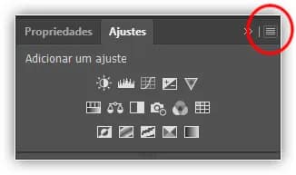 Clicar no ícone do menu do painel Ajustes.
