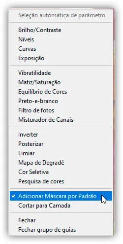 Selecionando a opção "Adicionar máscara por padrão" para desativá-la.