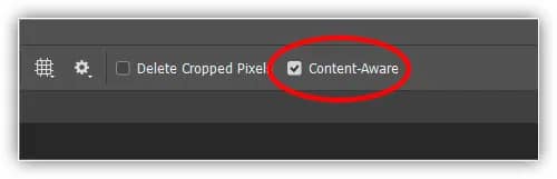 Selecionando a opção Content-Aware.