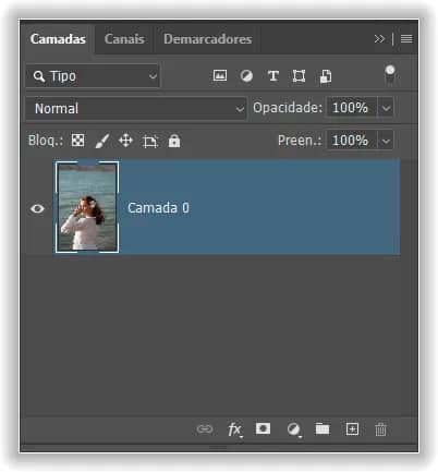 A camada Plano de Fundo foi convertida em uma camada normal.