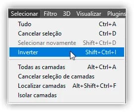 Indo para Selecionar > Inverter.