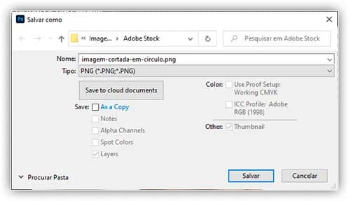 Nomeando o arquivo antes de salvá-lo.