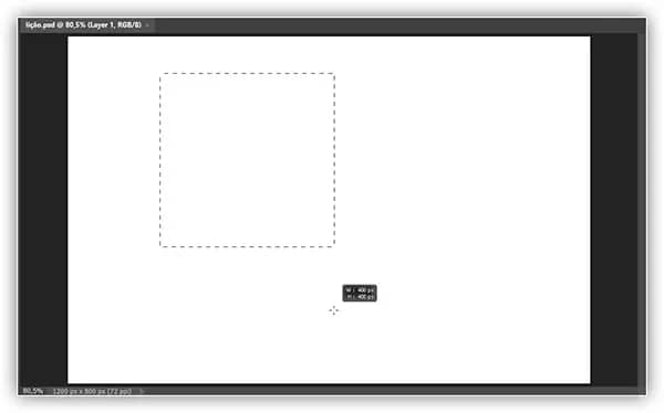 Desenhando outra seleção quadrada.