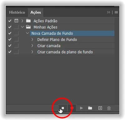 Clicando no ícone Parar.