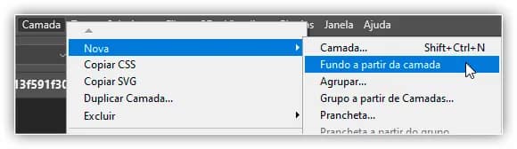 Indo para Camada > Nova > Fundo a partir da camada.