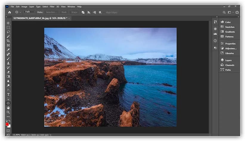 A imagem depois de aceitar o corte.