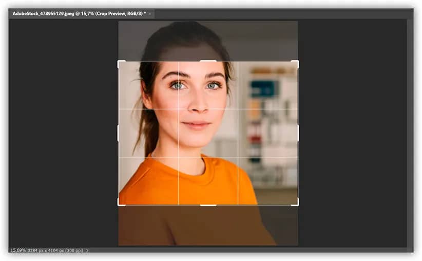 A borda de recorte reaparece.