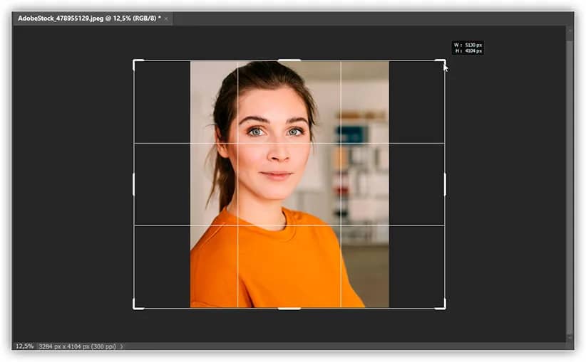 Redimensionando a borda após o corte inicial.