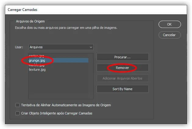 Abrir várias imagens como camadas no Photoshop