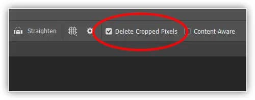 A opção Excluir pixels recortados.