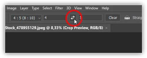 Trocando a proporção de paisagem para retrato.