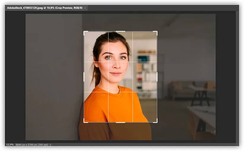 Redimensionando a borda do corte.