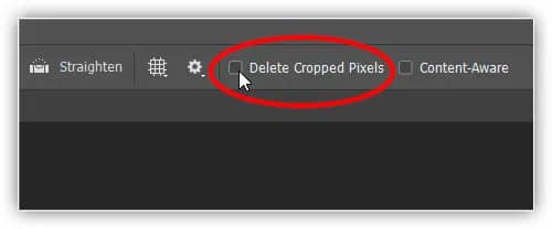 Desmarque a opção Excluir pixels recortados.