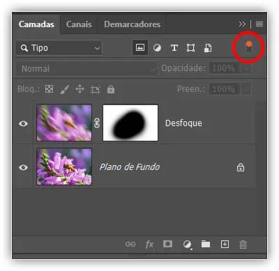 Clique no interruptor de luz para ativar ou desativar a barra de pesquisa.