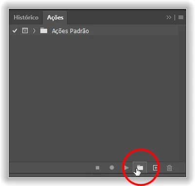 Camada de plano de fundo com ação no Photoshop