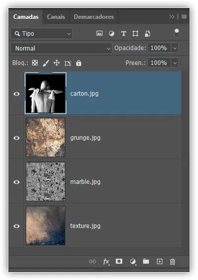 Abrir várias imagens como camadas no Photoshop