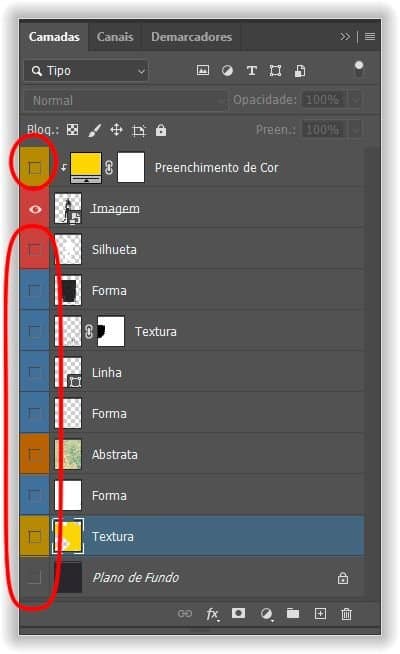 Clicar com a tecla Alt pressionada (Win) / clicar com a tecla Option pressionada (Mac) ativa e desativa todas as outras camadas.
