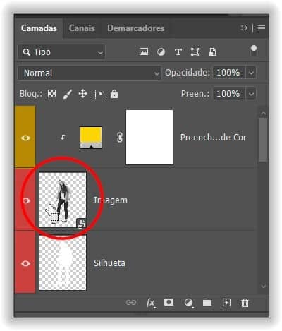 Segurando Ctrl (Win) / Command (Mac) e clicando na miniatura de visualização da camada.