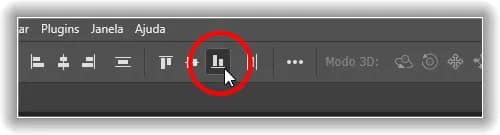 Clique na opção Alinhar bordas inferiores.