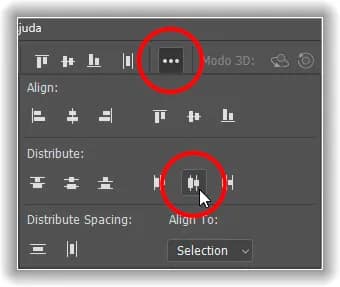 Clicando novamente na opção Distribute Vertical Centers.