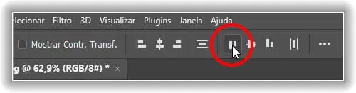 Clique na opção Alinhar bordas superiores.