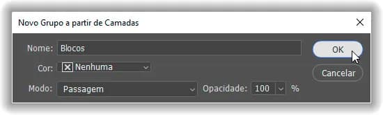 Nomeando o novo grupo de camadas.