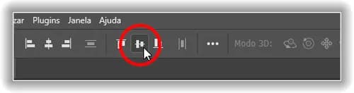Clique na opção Alinhar centros verticais.