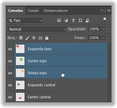 Alinhar e distribuir camadas no Photoshop