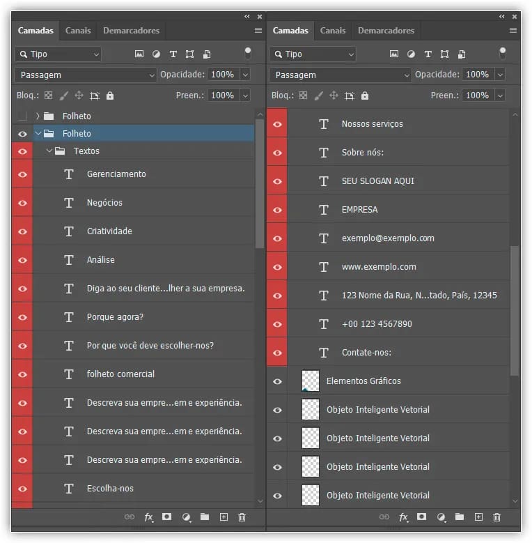 Grupos de Camadas no Photoshop