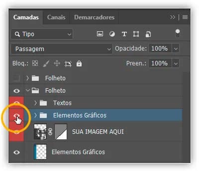Clicando no ícone de visibilidade para o novo grupo