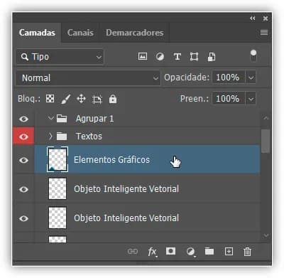 Clicar na camada superior para selecioná-la.