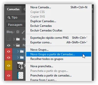 Escolha "Novo grupo a partir de camadas".