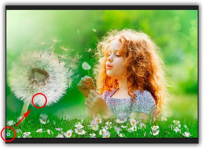 Desenhando mais um gradiente de primeiro plano para transparente na máscara.