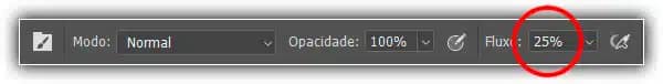 Reduzindo o valor do fluxo para 25%.