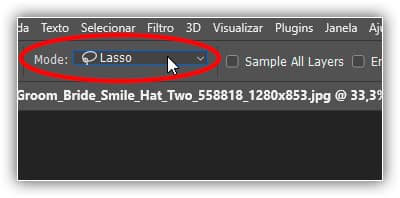 Configurando o modo para Lasso.