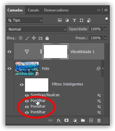 Clique duas vezes em cada filtro inteligente Pontilhar para alterar o tamanho da célula, se necessário.